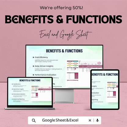Finance Expense Analysis Template | Expense Tracker Spreadsheet | Financial Reporting Template | Budget Analysis Dashboard