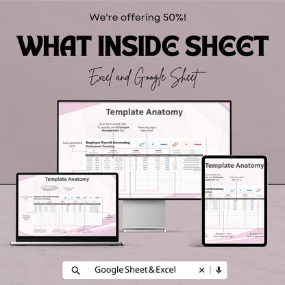 Employee Payroll Accounting Settlement Tracking Template | Automated Calculations, Payment Status Tracker, Employee Salary Management