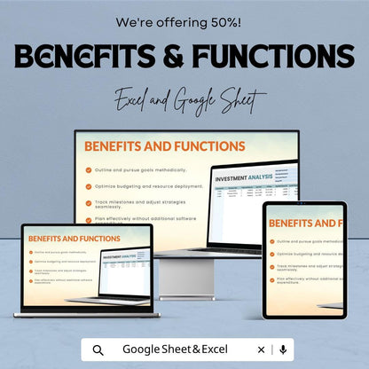 Investment Analysis Template | Investment Tracker Spreadsheet | Financial Analysis Template | Excel & Google Sheets |