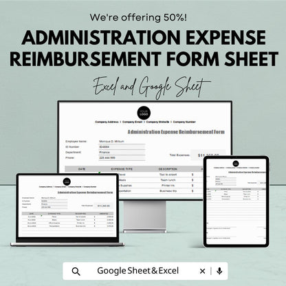 Administration Expense Reimbursement Form Sheet – Excel & Google Sheets Template for Efficient Expense Tracking
