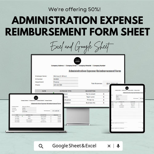 Administration Expense Reimbursement Form Sheet – Excel & Google Sheets Template for Efficient Expense Tracking