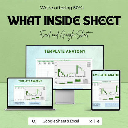 Budget Waterfall Chart Template | Excel & Google Sheets Budget Tracker | Financial Analysis Spreadsheet | Income Expense Breakdown Chart