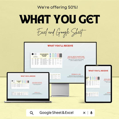 Social Media User Feedback Collector Template | Feedback Tracker | Social Media Response Log | Marketing Feedback Manager