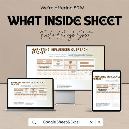 Marketing Influencer Outreach Tracker Template | Influencer Management Tool | Campaign Tracker | Influencer Collaboration Log