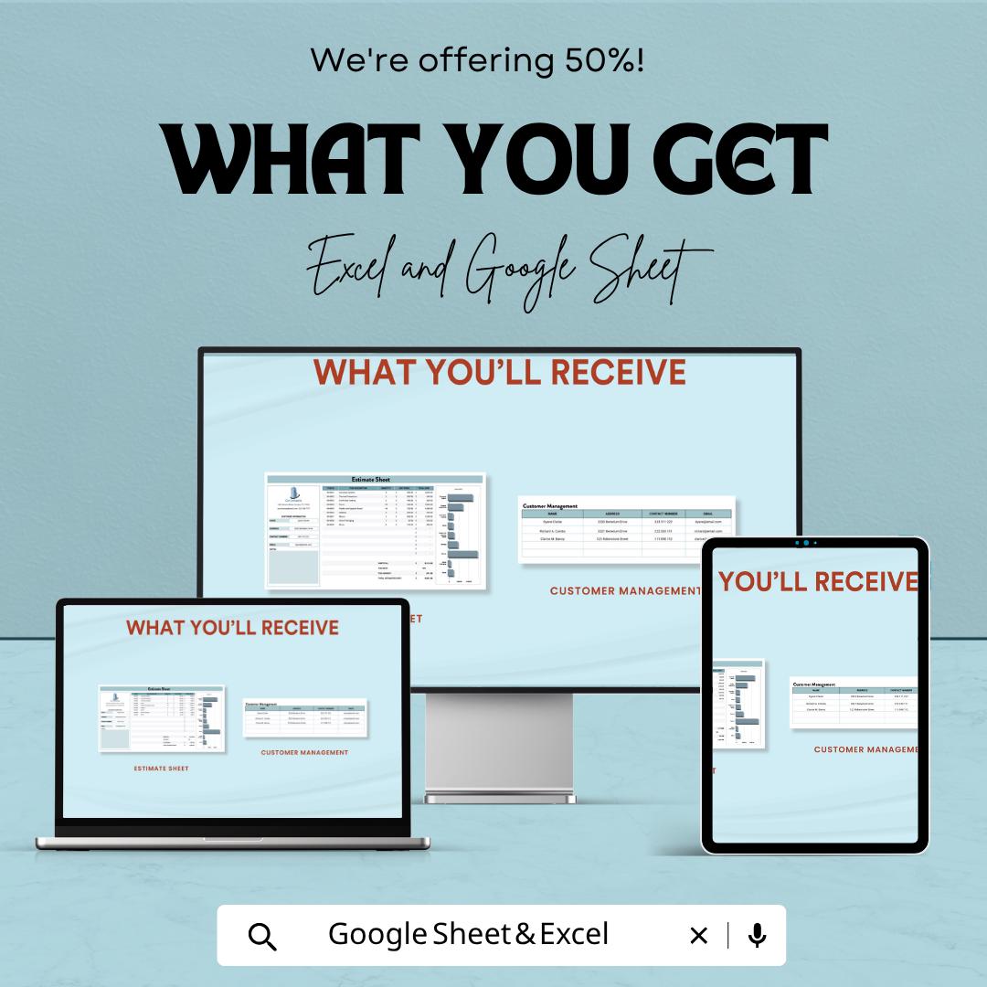 Estimate Sheet Template Excel | Cost Estimate Spreadsheet | Project Budget Planner | Contractor Estimate Template | Google Sheets Estimate