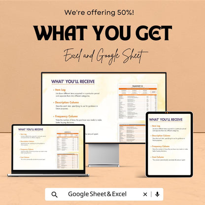 Transport and Logistics Cost Analysis Spreadsheet Template | Excel & Google Sheets | Logistics Cost Tracking Dashboard