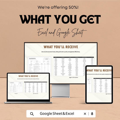 Call Center Quality Scorecard Template | QA Evaluation Form | Call Center KPI Tracker | Agent Performance Sheet