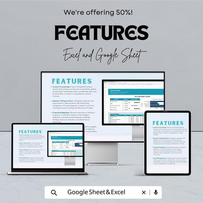 Nonprofit Budget Template | Excel & Google Sheets | Easy-to-Use Financial Planning for Nonprofit Organizations