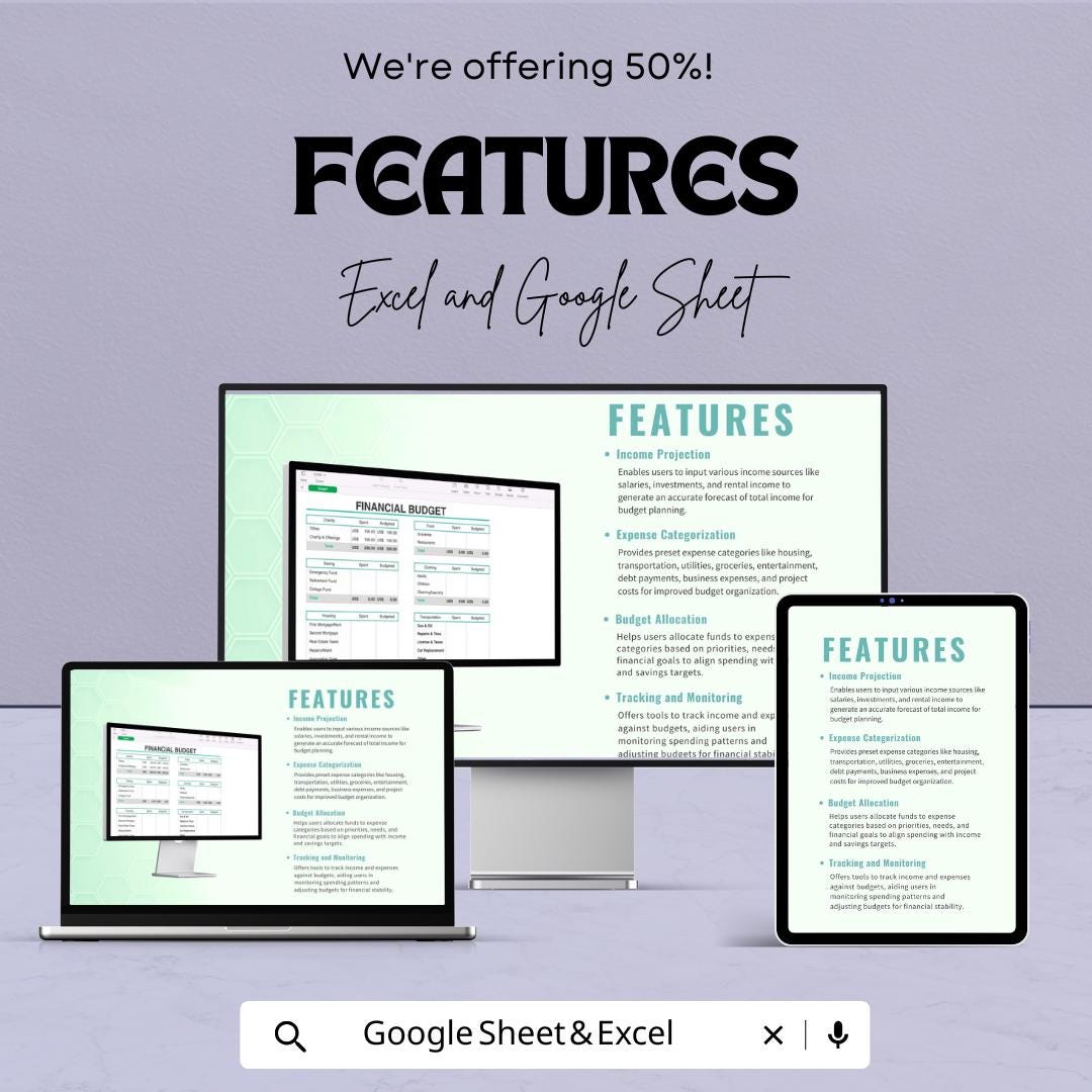 Church Financial Statement Template | Church Income and Expense Report | Monthly Financial Statement | Excel and Google Sheets Template