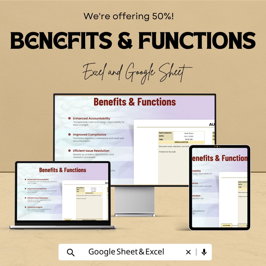 Audit Timeline Template Excel Google Sheets | Audit Tracker Spreadsheet | Compliance Timeline | Internal Audit Dashboard |