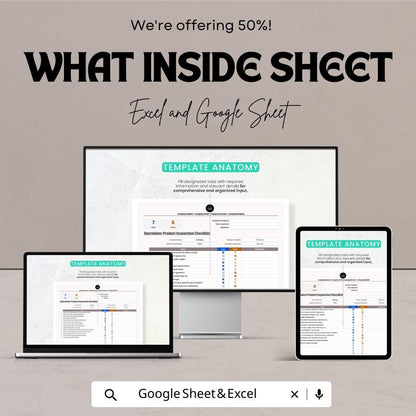 Operations Product Inspection Checklist Template | Quality Control Checklist | Excel & Google Sheets
