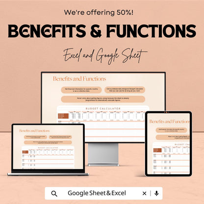 Budget Calculator Sheet for Personal and Family Finances | Excel & Google Sheets Template