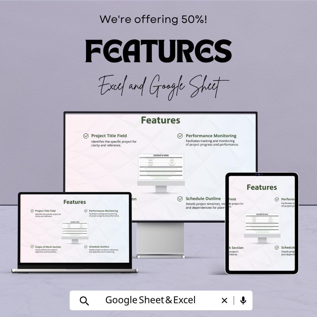 Statement of Work Template | Manager SOW Template | Project Scope Document | Business Agreement Template | Work Scope Sheet