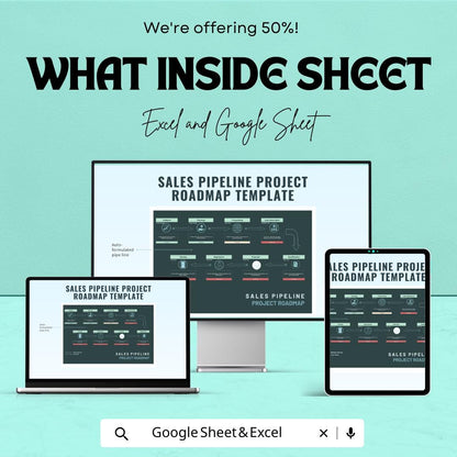Sales Pipeline Project Roadmap Template | Sales Process Workflow | CRM Pipeline Planner | Lead Management Roadmap | Sales Tracking Template