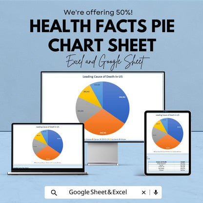 Health Facts Pie Chart Template for Excel & Google Sheets - Visualize Health Data with Ease