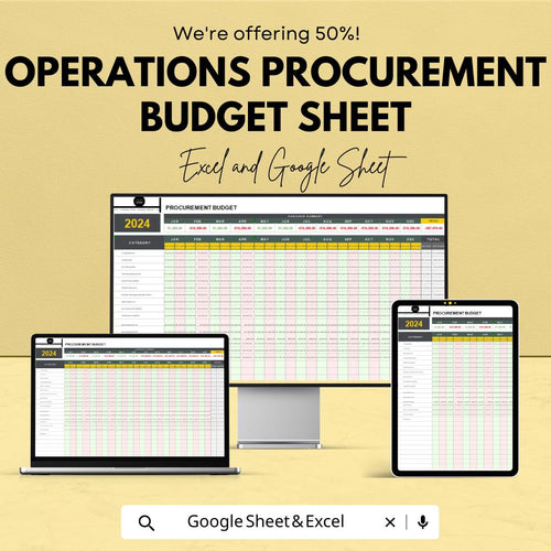 Operations Procurement Budget Template - Excel & Google Sheets for Efficient Cost Management