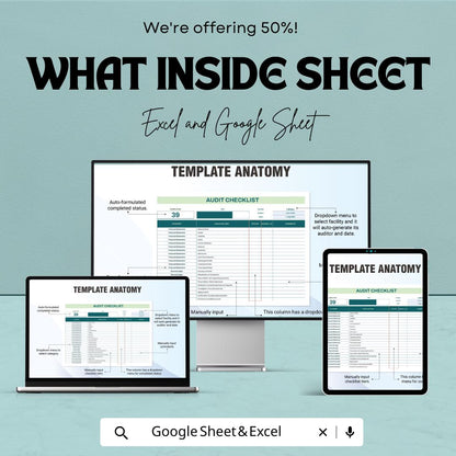 Accounting Audit Checklist Template | Financial Audit Tracker | Audit Management Spreadsheet | Excel & Google Sheets | Accounting Checklist