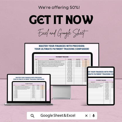 Payment Tracker Template  | Bill Payment Organizer Spreadsheet | Monthly Payment Log | Expense & Due Date Tracker