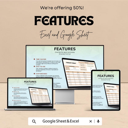 Itinerary Format Template | Travel Schedule Planner | Trip Itinerary Spreadsheet | Event Travel Plan Organizer | Excel & Google Sheets