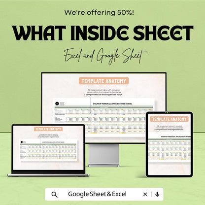 Startup Financial Projections Model Template | Financial Forecast Spreadsheet for Excel & Google Sheets | Investor Ready Model