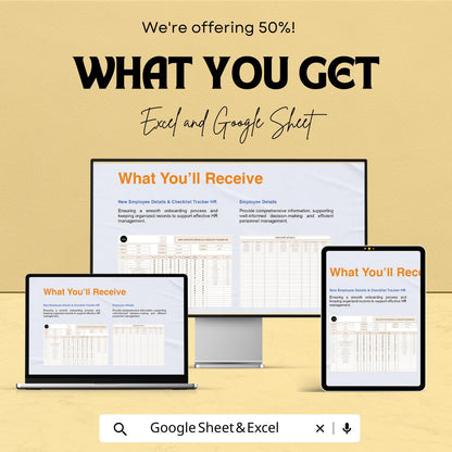New Employee Details and Checklist Tracker | HR Management Template | Google Sheet & Excel Spreadsheet | Onboarding Tracker