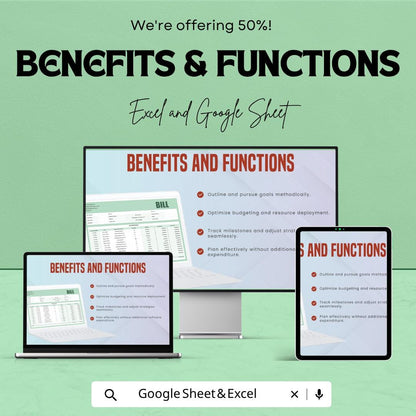 Government Bill Template | Government Invoice Spreadsheet | Official Billing Template | Excel & Google Sheets | Public Sector Payment Sheet