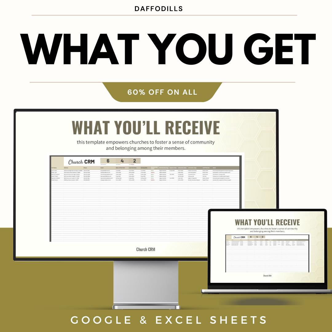 Church CRM Template, Church Member Management System, Ministry Database Tracker, Church Records Sheet, Google Sheets Excel