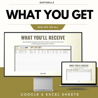 Church CRM Template, Church Member Management System, Ministry Database Tracker, Church Records Sheet, Google Sheets Excel