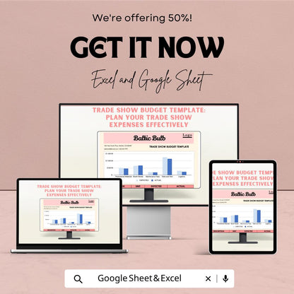 Trade Show Budget Template | Event Budget Spreadsheet | Exhibition Budget Planner | Marketing Budget Sheet