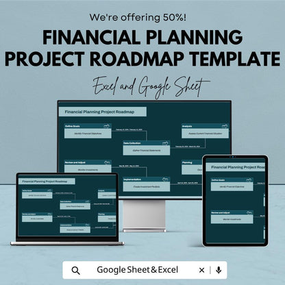 Financial Planning Project Roadmap Template | Financial Strategy Spreadsheet | Project Planning Template | Excel & Google Sheets |