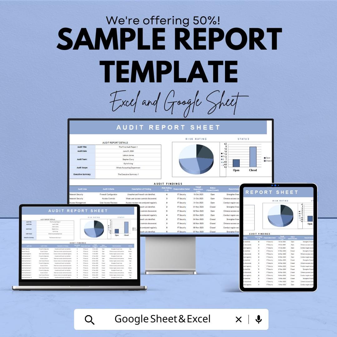 Report Layout Template | Professional Business Report Template | Editable Data Analysis Template | Chart Dashboard Layout
