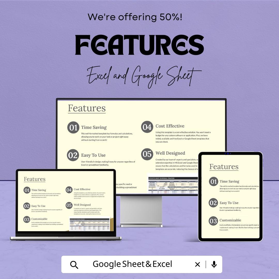 Debt Snowball Tracker Template, Excel & Google Sheets, Debt Payoff Spreadsheet, Budget Debt Planner, Loan Payment Tracker