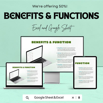 Business Plan Budget Sheet | Google Sheet | Budget Planner Template for Businesses | Track Income & Expenses | Business Planning Tool
