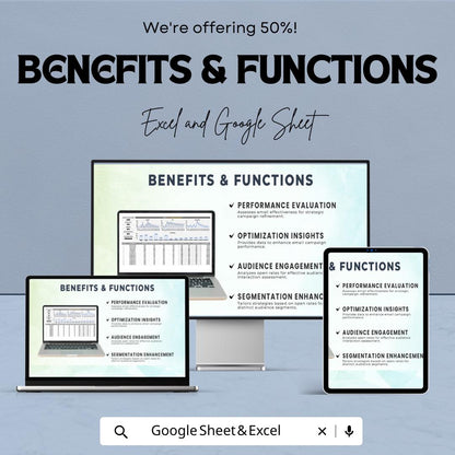 Sales Email Campaign Performance Template | Email Marketing Dashboard | Email KPI Tracker | Open Rate CTR Conversion Analytics Template
