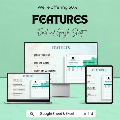 Startup Inventory Control Spreadsheet Template | Inventory Management System | Excel & Google Sheets