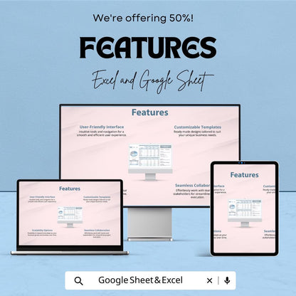 Business Plan Outline Sheet - Excel & Google Sheet Template - Financial Planning, Cash Flow Tracker, Startup Business Plan, Budget Planner