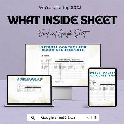 Internal Control for Accounts Template | Accounting Control Sheet | Financial Controls Checklist | Internal Control Framework Template