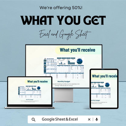 Monthly Budget Templates | Expense Tracker & Income Planner | Excel and Google Sheets Budget Template | Personal Finance Monthly Planner