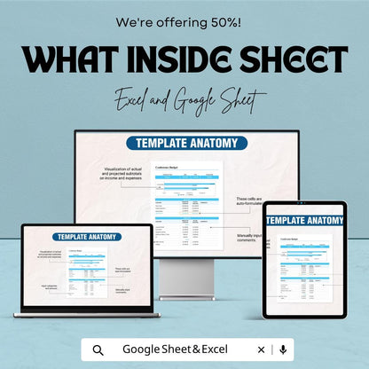 Conference Budget Template | Event Budget Spreadsheet | Expense Tracker | Event Planner Budget | Financial Planning Sheet
