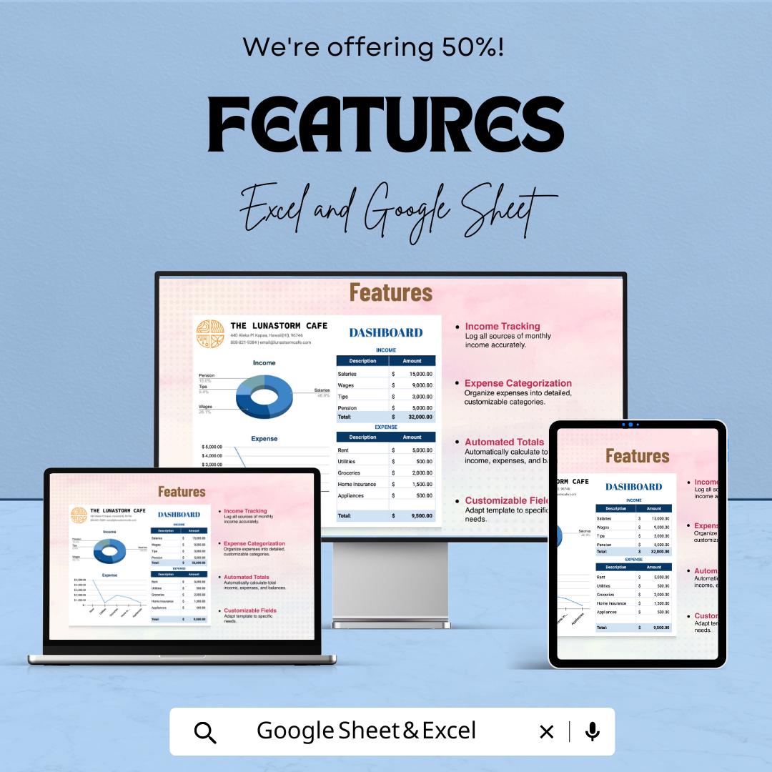 Monthly Home Budget Template | Home Budget Spreadsheet | Excel & Google Sheets Monthly Expense Tracker | Household Budget Planner