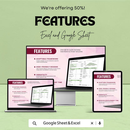 Debt Balance Sheet Template | Personal Finance Spreadsheet | Asset & Liability Tracker | Google Sheets | Financial Statement Planner