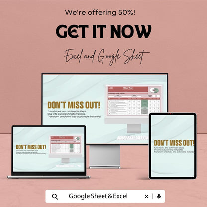 Company Goals Tracker Template | Business Goal Planner | Excel & Google Sheets Tracker | KPI Tracker | Project Management Spreadsheet |
