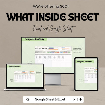 Sales Lead Tracker Template | Excel & Google Sheet | CRM Sales Pipeline Tracker | Lead Management Spreadsheet | Business Sales Tracking