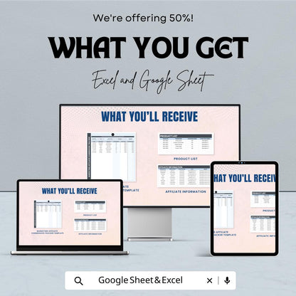 Marketing Affiliate Commission Tracker | Excel & Google Sheet | Sales Commission Log | Digital Template for Affiliate Managers