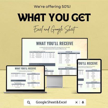 Sales Training Materials Inventory Template | Excel & Google Sheets | Training Resource Tracker | Sales Training Planner | Digital Download
