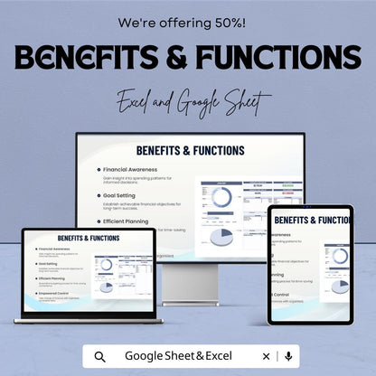 Budget Workbook Sheet - Personal Budget Planner, Expense Tracker, Google Sheet & Excel Template for Financial Planning