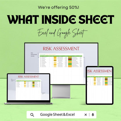 Software Risk Assessment Sheet - Excel & Google Sheet Template for Project Risk Management