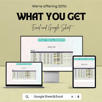 Administration Compliance Issue Tracking Template | Excel & Google Sheets | Compliance Tracker | Issue Log Spreadsheet | Audit Management