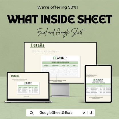 IT Payroll Compliance Checklist Template Excel | HR Payroll Audit Tracker | Payroll Compliance Spreadsheet | HR Compliance Checklist