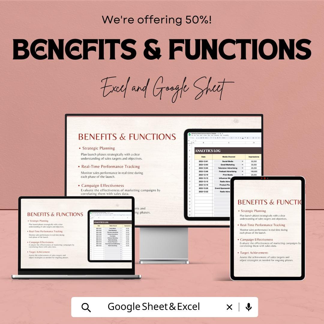 Marketing Launch Phase Sales Tracker Template | Product Launch Sales Dashboard | Excel & Google Sheets Marketing Tracker